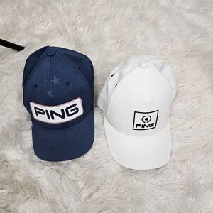 Lot Of 2 Ping Golf Baseball Caps Navy Stars White Red Sensorcool